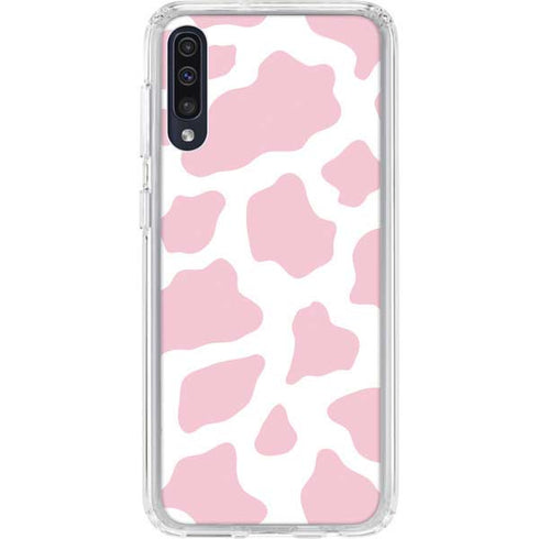 Pink Cow Print Galaxy A50 Clear Case